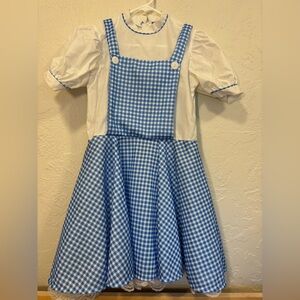 Dorothy Wizard of Oz Costume Dress Blue Gingham Size Large